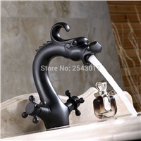 Black Dragon Faucet Bathroom Basin Mixer Tap Deck Mounted Fashion Luxury Basin Mixer Faucet ZR324