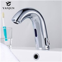 Yanjun Infrared Sensor Faucet Touchless Basin Faucet Automatic Tap Hotel Bathroom Brass Chromed Hot and Cold YJ-6622