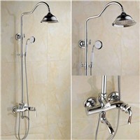FLG Bathroom Shower Set, Brass Chrome Shower Faucet 8&amp;amp;quot; Shower Head Water Saving Nozzle Aerator High Pressure Shower Set