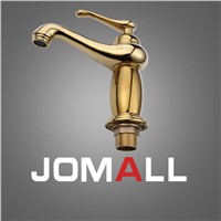 Bathroom Sink Basin Faucet Gold Polished Single Handle Solid Brass Mixer Tap High Quality