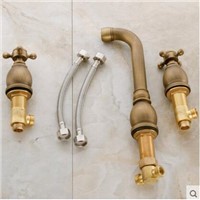 8&amp;quot;  spread Cold&amp;amp;hot Basin Faucet Brass Antique Brass  Bathroom Sink Faucet 2 Handles Sink Mixer Tap 3pcs Deck Mounted water tap