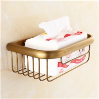 Multifunctional Bathroom Towel Box Cosmetic Shelf Antique Brass Brushed Storage Holder Hanging Basket Box Bathroom Accessor iu10