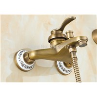 Factory Direct Low Price Shower Faucet Antique Bronze Copper Shower Set Bathroom Telephone Style Hand Shower with Ceramic ZR007
