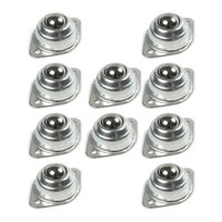 10Pieces Dia 5/8&quot; Flange Mounted Conveyor Roller Wheel Ball Bearing Transfer Unit 20kg