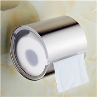 304 Stainless Steel Bathroom Towel Rack Cylinder Creative Roll Toilet Paper Holder Box
