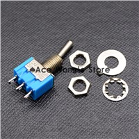 10PCS Blue Mini MTS-102 SPDT 3Pin 6A 125VAC 2 Position On-on Toggle Switches 3.3*1.3*0.8cm SPDT 6A 125V AC/3A 250V AC