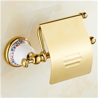 BOCHSBC Rose Gold Toilet Paper Holder Full Copper Golden Bath Towel Rack European Roll Holder Bathroom Toilettenpapierhalter