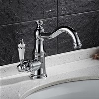 Basin Faucet Antique Brushed Porcelain Handle &amp;amp;amp; Crystal Basin Mixer Faucet Hot Cold Mixer Basin Tap Luxury Faucet 9080