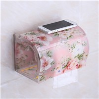 BOCHSBC Toilet Paper Holder Plastic Acrylic Waterproof Toilet Roll Holder Box Free Stiletto Creative Door Paper Towel Box