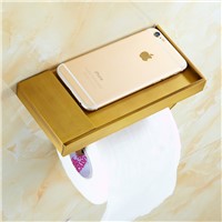 BOCHSBC Creative Toilet Paper Holder Full Copper Antique Mobile Phone Roller Tissue Holder Waterproof Porta Papel Toalha