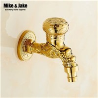 Golden brass spout for basin faucet washing machine tap single cold mop sink faucet single cold mop tap garden cold garden tap