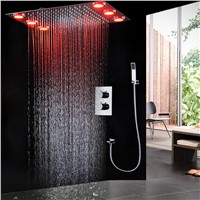 Modern 304 SUS Ceiling Rainfall Shower Set Electric LED Shower Head Bathroom Accessories Auto-Thermostat Shower Faucets Set