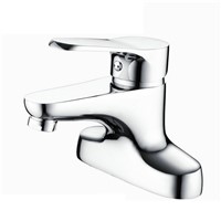 Basin Faucet Chrome Finished Deck Mounted Single Holder Dual Hole Brass Bath Room Toilet Hot and Cold Water Saving Mixer Taps