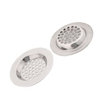 DHDL-Bathroom Kitchen Stainless Steel Basin Sink Drain Strainer 2pcs