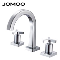 JOMOO Brass Chrome Fission Basin Faucet Two handle Three Holes Bathroom faucet With Cross Handl European-style Water Mixer Tap