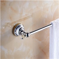 Luxury Golden Crystal Solid Brass Towel Rail Single Towel Bar Bathroom Towel Holder Bathroom Accessories