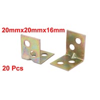 17mmx17mmx30mm/19mmx19mmx23mm/20mmx20mmx16mm Metal Corner Braces Angle Brackets Bronze Tone 20pcs