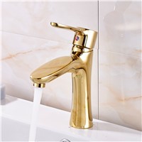 Newly Arrival Bathroom Sink Faucet Golden Polish Sink Faucet Mixer Tap Brass Tap