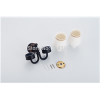 High Quality Euro Style Cup&amp;amp;amp;Tumbler Holder Double Ceramic Cup Bathroom Accessories Wall Mounted Black Carving Finished ZR2663