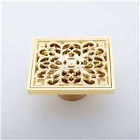 Trap Waste Grate With Hair Strainer anti smelly drains 10*10cm Vintage T Style antique Brass Bathroom Square Shower Floor Drain