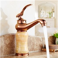 (4 Styles )Luxury Jade Marble  Design Golden Solid Brass Bathroom Basin Faucet,Fashion Modern Mixer Tap robinet de lavabo TP1099