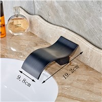 New Oil-rubbed Bronze Wide Waterfall Spout Bathroom Sink Basin Mixer Faucet Two Handles Widespread Lavatory Sink Faucet