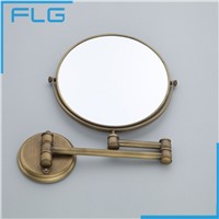 High quality Fashion antique copper retractable Wall bathroom mirror/ 8 inch 3x magnifying wall mounted bath makeup mirror