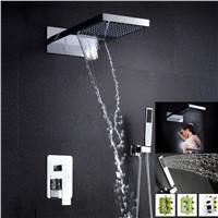 becola luxury chrome brass shower set new design wall mounted hot and cold water waterfall shower faucet B-9908