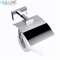 BULUXE Brass Bathroom Accessories Toilet Paper Holder Chrome Finished Wall Mounted Bath Acessorios de banheiro HP7758