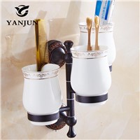 Yanjun Three Cup Holders Wall Mounted Toothbrush Cup Holder  Bathroom Accessories Activities Cup Holder  YJ-7863