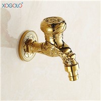 Xogolo Luxury Solid Brass Bid Tap 1/2&quot; with Metal Knob Wall Mount, Gold-Plated Color Single Hole for  Washbasin faucet, 4301