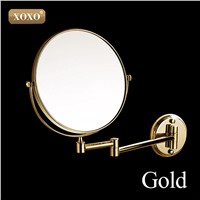 XOXO Dual Makeup mirrors 1:1 and 1:3 magnifier Copper Cosmetic Bathroom Double Faced Bath Mirror wall mirror 1016/1018/7018