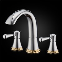 Luxury 100% All Solid Brass Fashion Antique 3 Holes Basin Faucet Bathroom Vintage American Vanity Tap Antique Sink Faucet Mixer