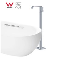 WELS and CUPC Brass Chrome Bathtub Floor stand Faucet Free Standing tub filler Shower Faucets
