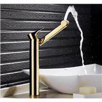 Rotating Basin faucet brass bathroom faucet luxury gold sink kitchen faucet heightened water tap tall sink faucet