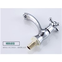 Fashion Cross Handle Zinc Alloy Basin Sink Taps With  Long  Torneira Bathroom Single Cold Water Faucet Dona2023