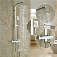 Thermostatic Shower Faucet Set Bathroom Thermostatic Faucet Chrome Finish 8&amp;amp;quot; Shower Head With Handheld Shower Wall Mounted TR524