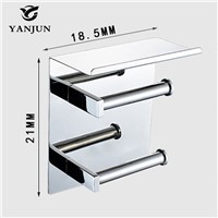 Yanjun 2016 New Style Double Vertical Roll Toilet Paper Holders Multi-function Bathroom Shelves  Bathroom Accessories YJ-8821