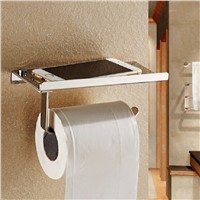 Modern Black Polished Chrome Toilet Paper Holder 304 Stainless Steel Roll Paper/Tissue Holder Mobile Phone Bathroom Products ge8