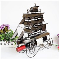High quality stainless steel sailboat wine rack wedding Christmas gifts desktop Decoration Big quantity best price