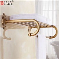 Antique Solid Brass Brushed Bathroom Towel Rack 23&amp;amp;#39;&amp;amp;#39; European Zirconium Gold Polished Towel Shelf Bathroom Products H82