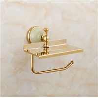 Luxury crystal toilet roll paper rack with phone shelf wall mounted bathroom paper holder and hook