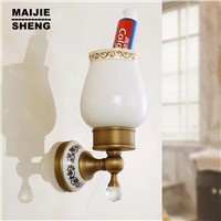 sanitary ware bathroom furniture toilet Brass antique single crystal cup holder toothbrush cup holder bathroom accessory