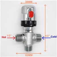 Brass Thermostatic Mixing Valve Solar water heater shower diverter Adjust the Mixing Temperature Bathroom Mixer
