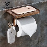 Yanjun Paper Towel Dispenser WC Roll Paper Rack With Shelf Wall Mounted And Hook Accessories For Bathroom YJ-8801