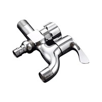 jooe Washing Machine faucet Wall Mounted Brass bibcock polish chrome bathroom faucet Dual Holder Dual Hole water tap