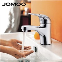 JOMOO Bathroom Basin Faucet Solid Brass Chrome Deck Mounted Basin Mixer Single Handle Hot and Cold Water Tap bathroom faucet