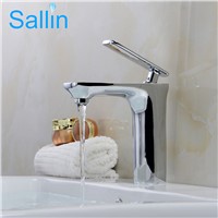 Square Style Lavatory Basin Water Faucet Single Handle Bathroom Basin Water Tap Luxury Top Quality Basin Faucet 100% Brass Made