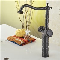 becola New Design Oil Rubbed Black Antique Brass Faucet Dual Handle Bathroom Basin Sink Mixer Tap B-10703H