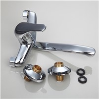 Wall Mounted Chrome Brass Faucet Bathroom Basin Sink Tap Hot &amp;amp;amp; Cold Water Mixer High Quality Retail Laundry Faucet